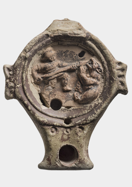 Lampe mit Tierkampfszene in Arena