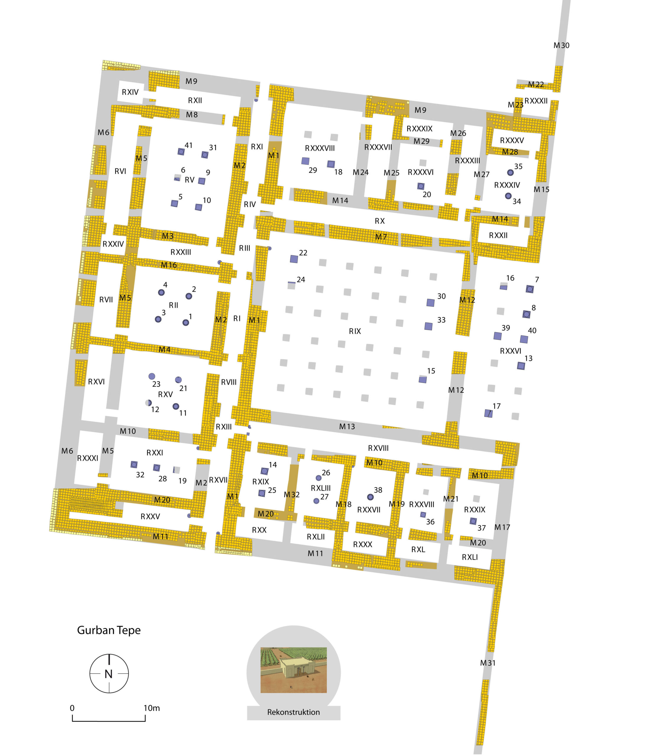 Grundriss des Palastes auf dem Gurban Tepe