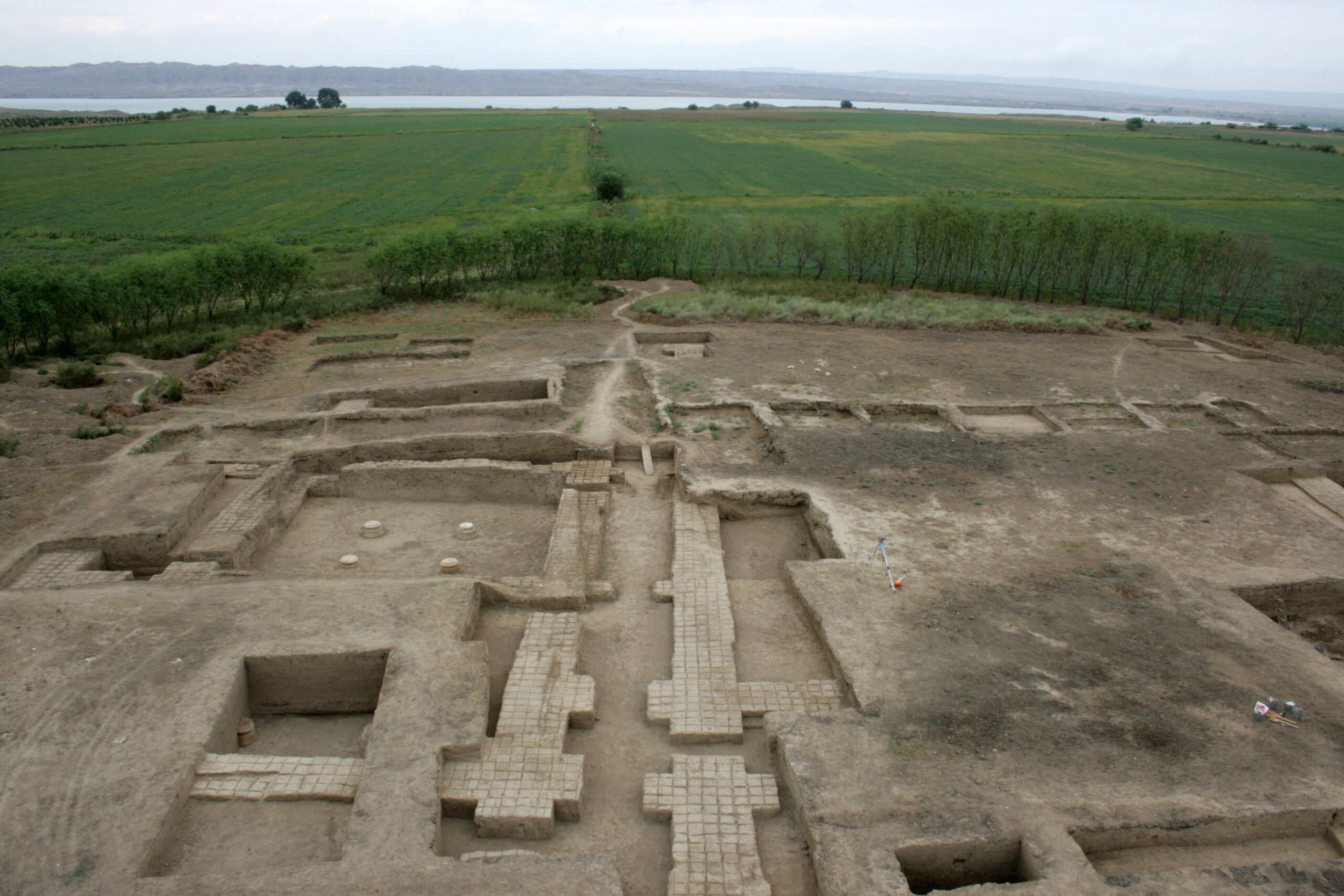 Foto des Viersäulensaals in der Draufsicht