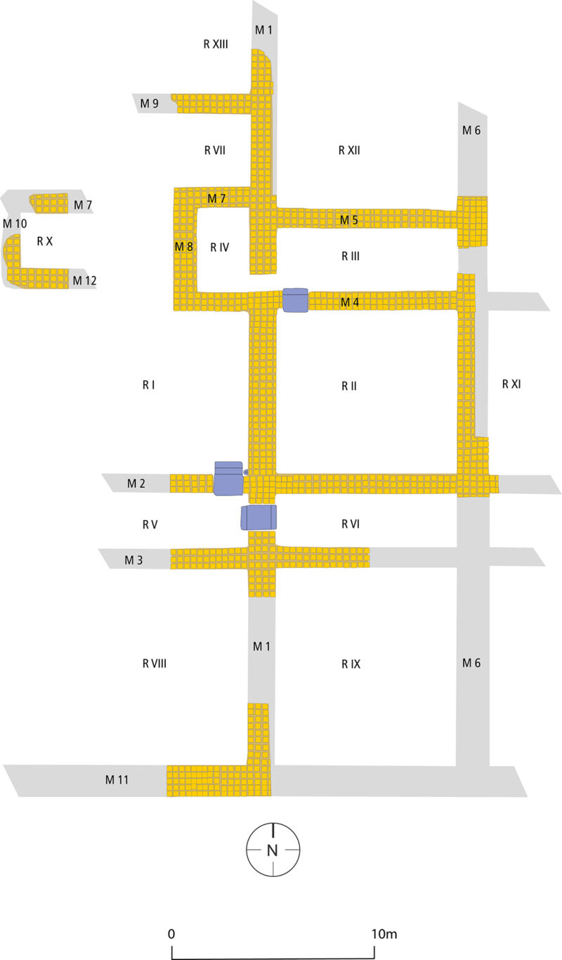 Grundrissplan des Wirtschaftsgebäudes auf dem Rizvan Tepe (Plan: M. Gütte/F. Knauß)
