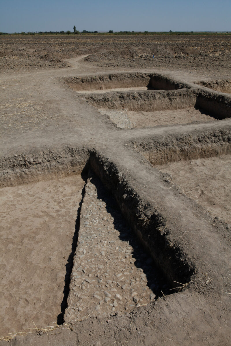 Kiesfundament von M2 von Westen, 2015 (Foto: J. Adolphi)